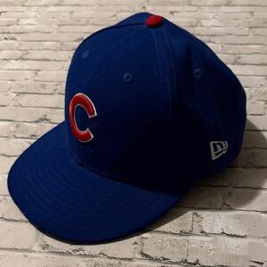 Blue Cubs Baseball Cap with Red Logo